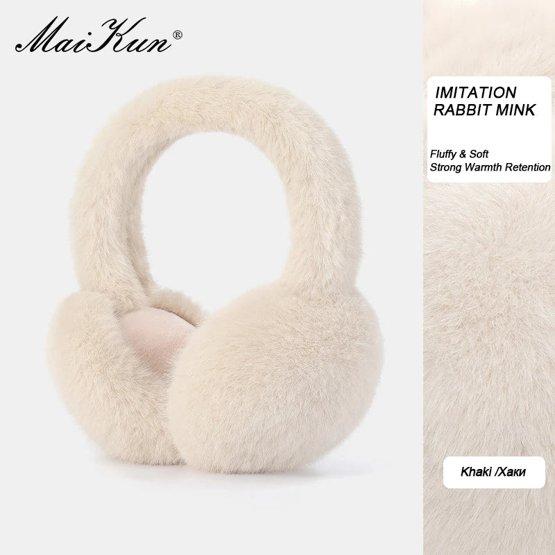 Maikun Thermal Earmuffs for Autumn & Winter - Thickened Cycling Ear Bags Imitation Rabbit Marten Ear Warmers