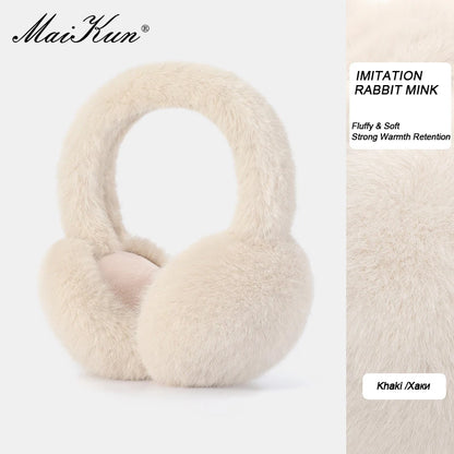 Maikun Thermal Earmuffs for Autumn & Winter - Thickened Cycling Ear Bags Imitation Rabbit Marten Ear Warmers