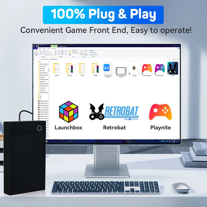 3TB Portable Gaming HDD – 17,300+ AAA/3D/Retro Games for PS4/PS3/PS2/Switch/Wii with LaunchBox/Retrobat/Playnite
