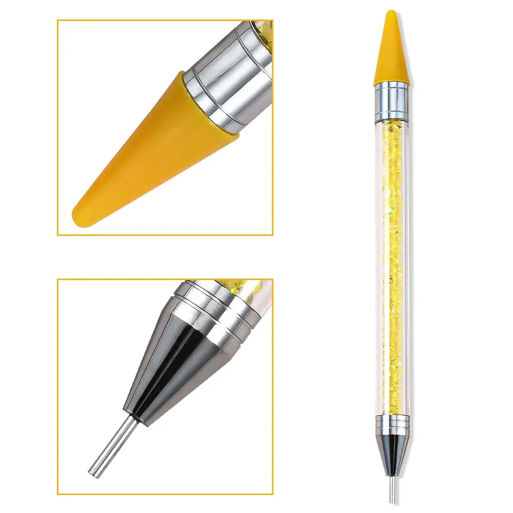 Dual-Ended Rhinestone Picker Pen - Wax Dotting Tool for Nail Art, Crystal Studs & DIY Crafts