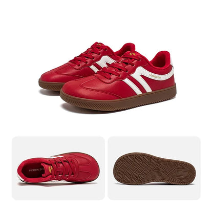 HOBIBEAR Wide-Toe Unisex Sneakers — Faux Leather with Faux Fur Lining, Casual Retro Lace-Up Shoes for Men & Women