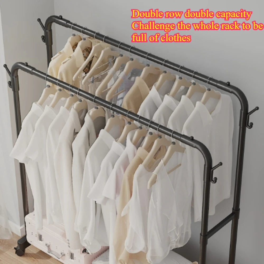 Metal Floor Standing Clothes Rack – Detachable & Easy-to-Assemble Storage Organizer