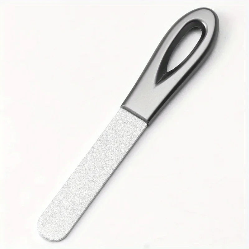 Stainless Steel Diamond Grit Nail File – Durable Hypoallergenic Nail Care Tool for Fingernails & Toenails, Ideal for Hard & Thick Nails