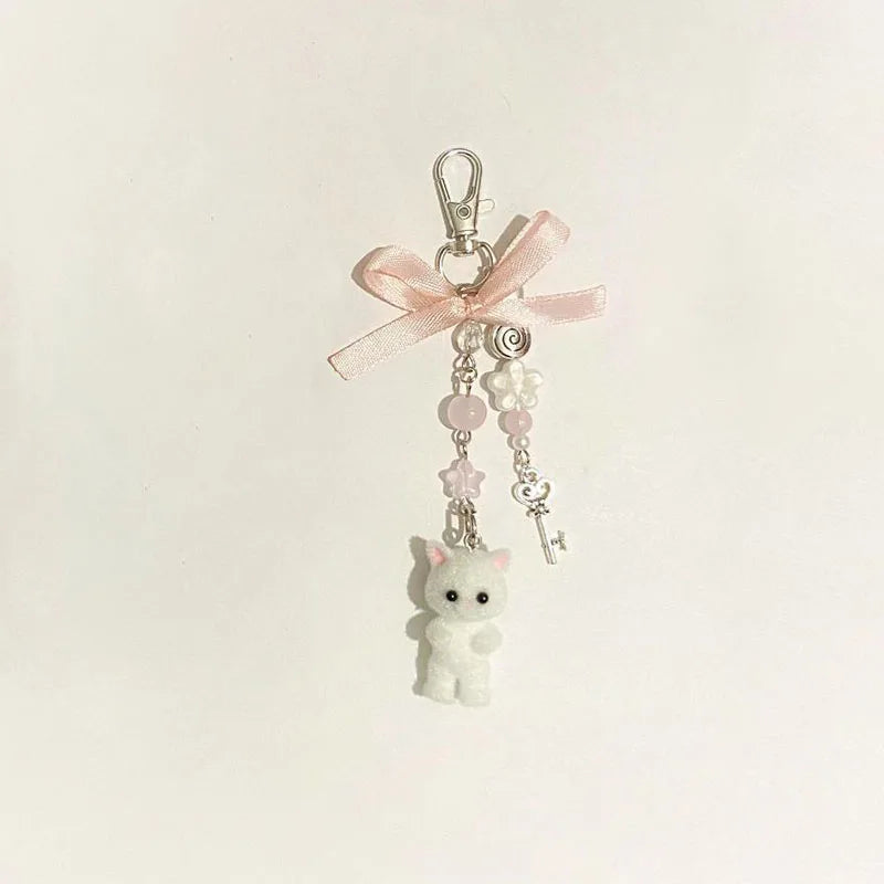 Handmade Furry Cat Keychains – Matching Kitten Y2K Women’s Fashion Accessories