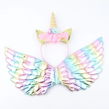 Magical Unicorn Headband with Rainbow Wings and Cat Ears - Perfect for Unicorn Birthday Parties, Dress-Up, and Cosplay!