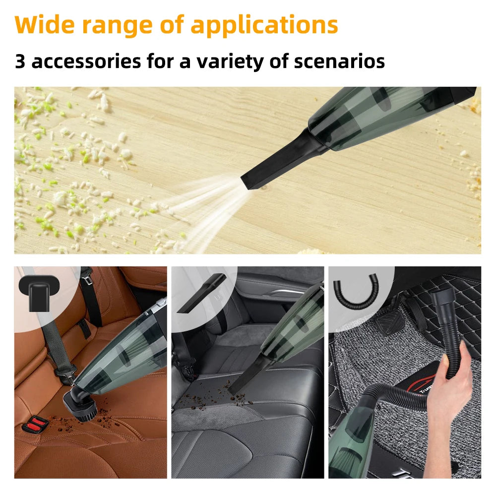 Wireless Handheld Vacuum Cleaner – Powerful Cyclone Suction, Rechargeable Quick-Charge for Car, Home & Pet Hair