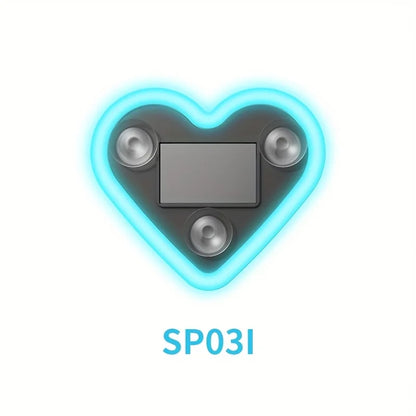 Solar-Powered LED Car Window Neon Lights — Heart-Shaped RGB-Free Color-Changing Interior Atmosphere Light