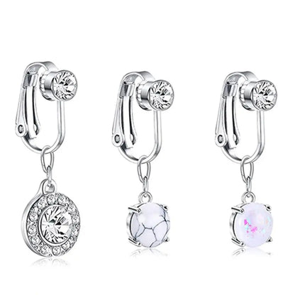 Faux Belly Ring - Non-Piercing Clip-On Navel Button Body Jewelry Belly Piercing Accessory