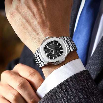 POEDAGAR Luxury Men's Sports Watch — Waterproof Luminous Quartz Wristwatch with Square Dial & Date