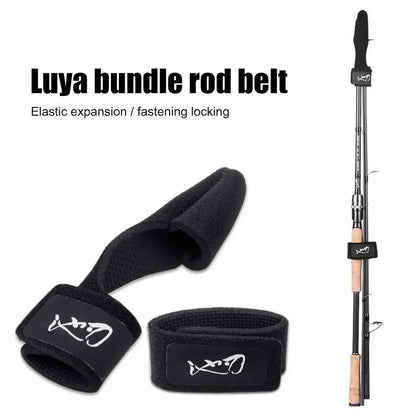 BRAVMACK Fishing Rod Elastic Protection Cap & Strap Set — Water Droplet Wheel Winding Rod Strap for Secure Fishing Rod Storage