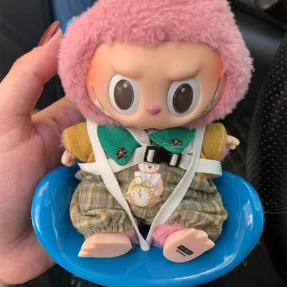 New 15-17cm Labubu Doll Safety Seat – Cute Doll Air Outlet Aromatherapy Decoration for Car Interior