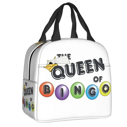 Bingo Queen Insulated Lunch Bag - Waterproof Thermal Cooler Tote for Work, Office & Picnics