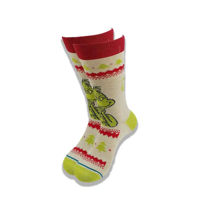 Men's Cartoon Character Crew Socks - Fun Novelty Cotton Casual Socks