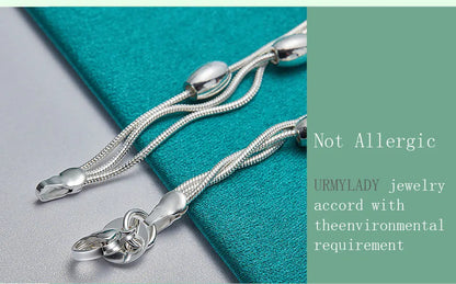 925 Sterling Silver Bracelet — Fashion Design Beaded Chain, High-Quality Jewelry for Women, Ladies, and Wedding Gifts