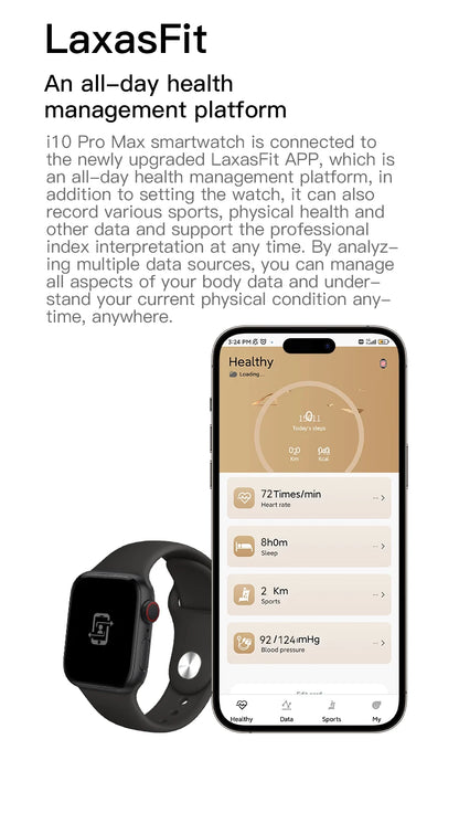 I10 Pro Max Smartwatch with Metal Strap – Sport Fitness Tracker, Custom Dial for Android & iOS, Gift for Men & Women