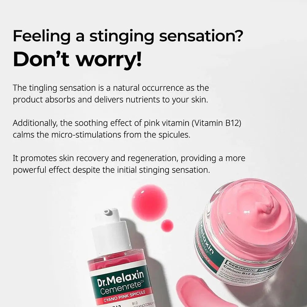 Dr.Melaxin Calcium B12 Pink Spicule Serum Cream – Dark Spot Lightening, Pore Minimizing, Wrinkle Reduction & Skin Elasticity Care