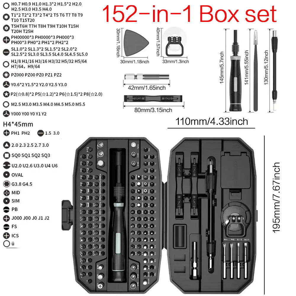 152/25-in-1 Precision Screwdriver Set – Professional Laptop & Computer Repair Kit with T5/T6 Torx Drivers