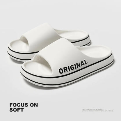 Ultra-Light Men's Thick Sole Summer Beach Slides: Soft Anti-Slip Sandals for Bathroom & Beyond