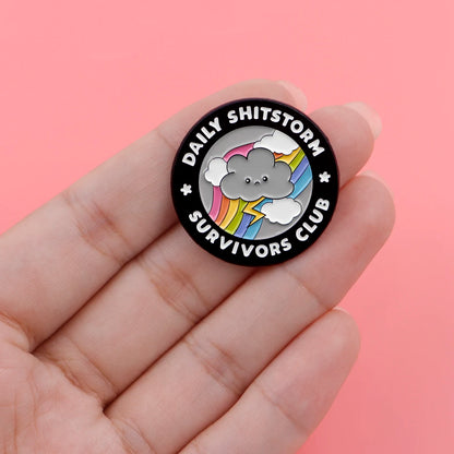 Storm Enamel Pin Brooch – Survivor Club Lapel Badge for Backpack & Clothing Accessories