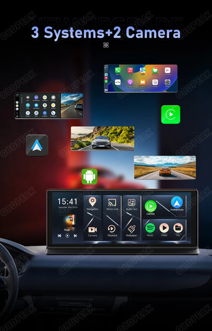 K60 Pro 11.3" Dash Cam — Android 14 AI Screen with 4G+64G, WiFi, GPS, CarPlay & Android Auto Rearview Mirror Recorder