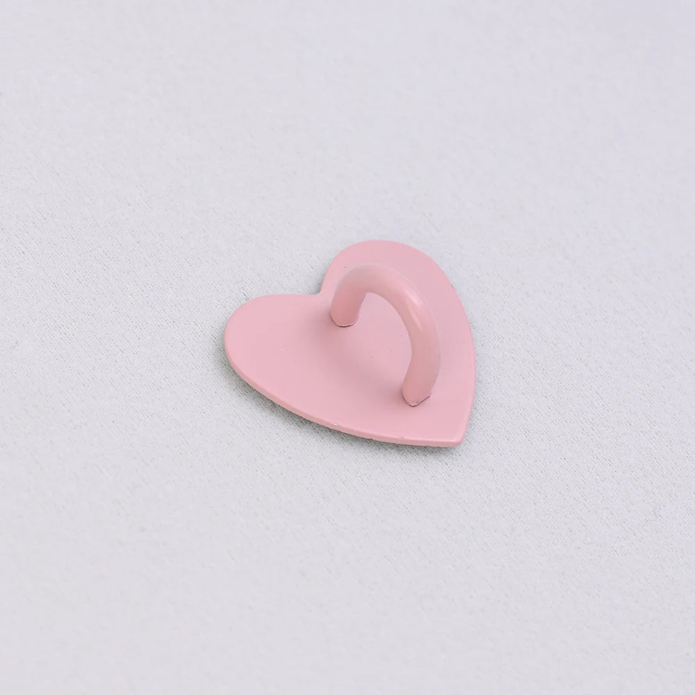 Kawaii Metal Heart Phone Charm — Adhesive Holder, Finger Ring Stand, Case Hook & Buckle Accessory with String