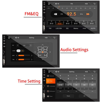 7" Car Radio – 1 Din Carplay Android Auto Multimedia Player, HD Touch Screen, FM, AUX Input, Bluetooth & MirrorLink Autoradio