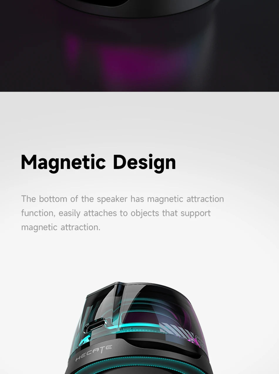 Edifier HECATE G200 Portable Bluetooth Speaker – RGB Lighting, BT5.3 Mini Sound Box with 7-Hour Playback & Phone Holder
