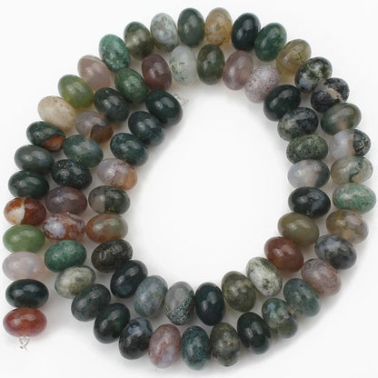 Natural Stone Rondelle Beads - 5x8mm Tourmaline, Citrine & Quartz Loose Beads for DIY Bracelets
