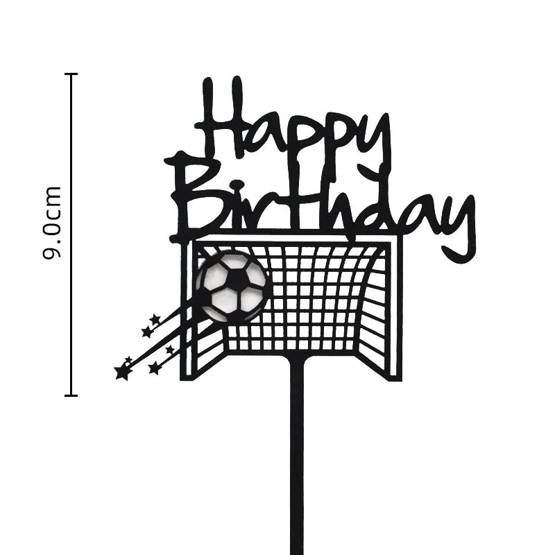 Soccer Cake Topper (Boy) – Football Party Decorations & Happy Birthday Cake Picks for Kids