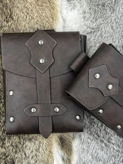 Medieval Belt & Pouch Accessory Set – Renaissance Viking Waist Bag, Wide Vintage Belt for Halloween, 1/2/3pcs