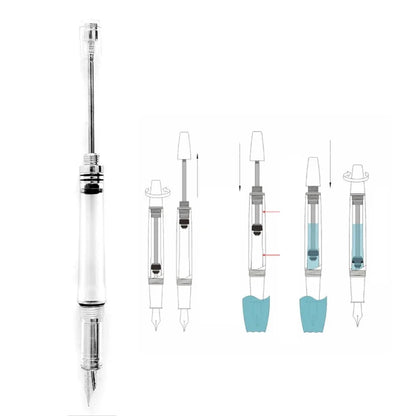 Yongsheng 3013 Transparent Resin Fountain Pen – Vacuum Negative Pressure, EF/F Tip for Calligraphy & Student Practice