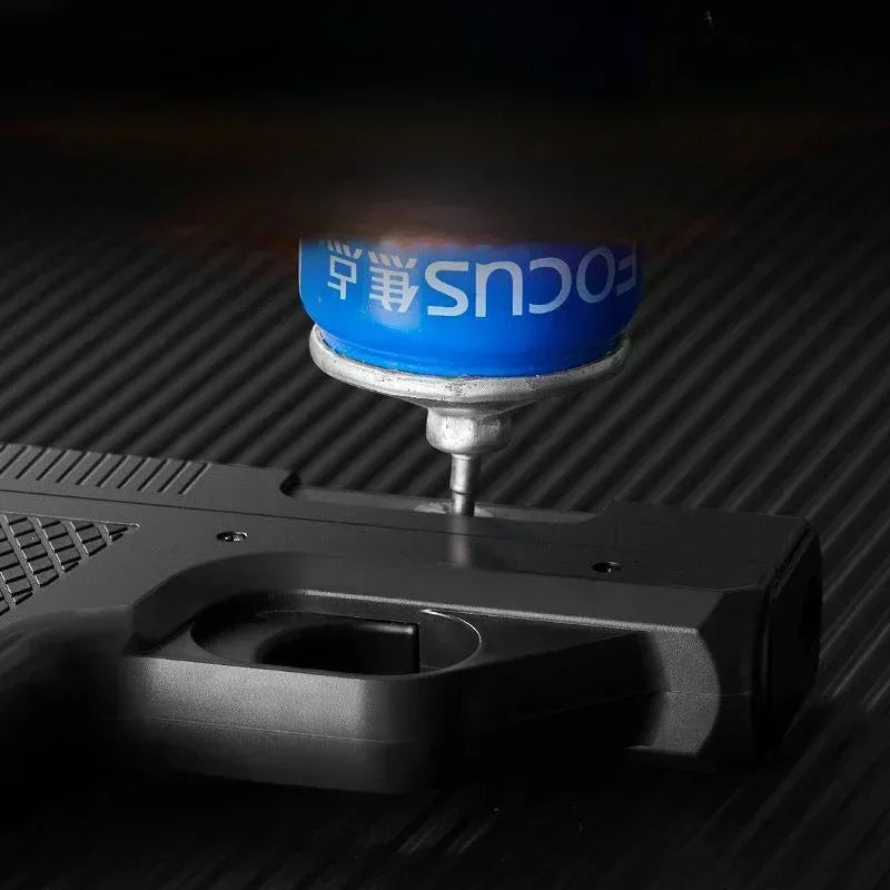 2026 Clip Gun Type Butane Lighter - Windproof Jet Blue Flame Cigarette Holder Gift for Men (No Gas Included)