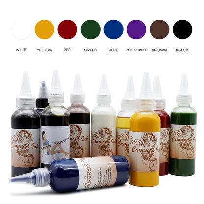 8-Color Airbrush Paint for Temporary Tattoos – 100ml Waterproof Body Art & Semi-Permanent Makeup