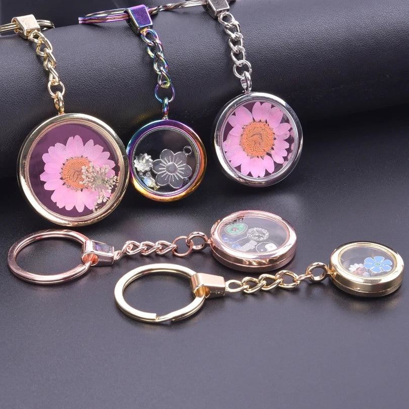 25-40mm Round Openable Reliquary Locket - Photo Memory Pendant, Cremation Ashes Keepsake, Glass Keychain & Memorial Jewelry