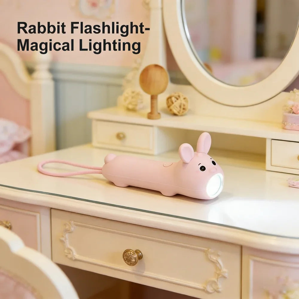 GGbingo Cute Silicone LED Flashlight – USB Rechargeable Bear and Rabbit Torch for Kids, Home, and Outdoor Use