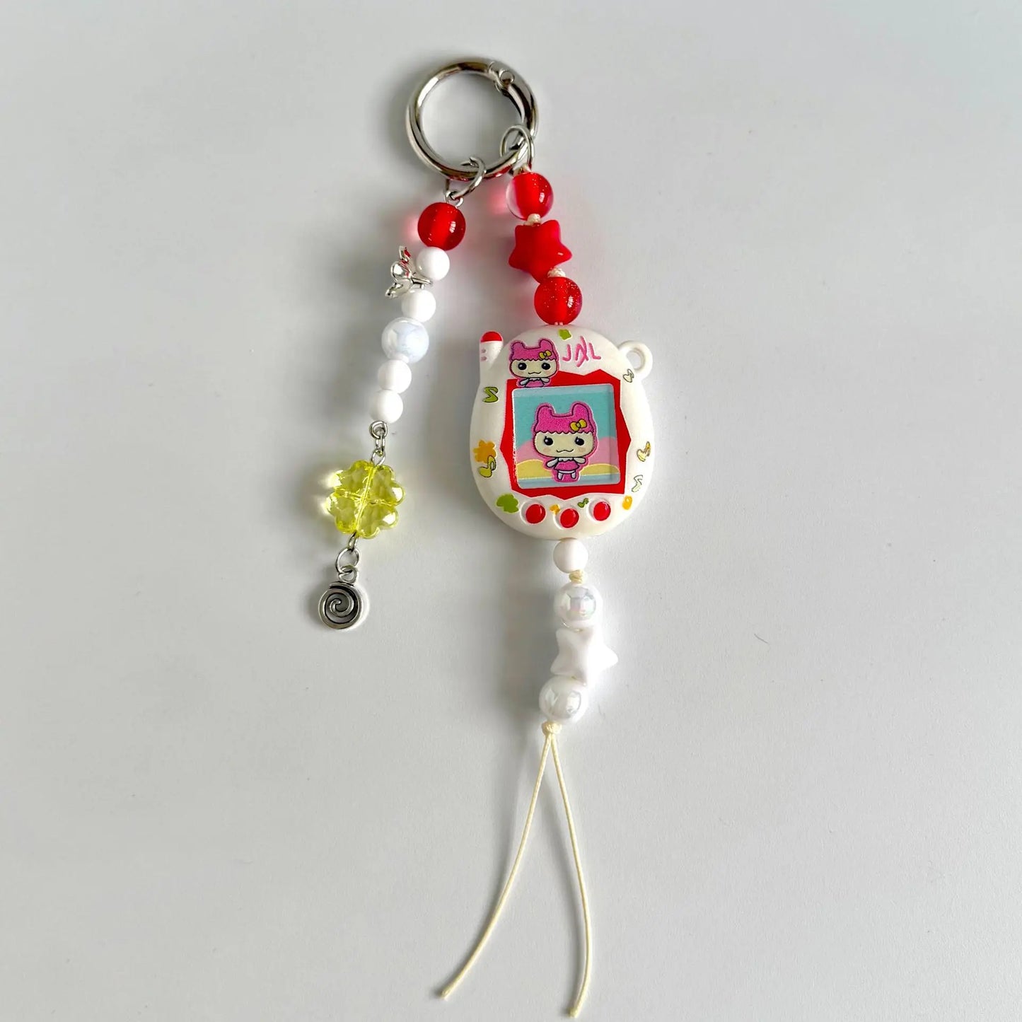Tamagotchi Phone Strap - Y2K Retro Digital Pet Beaded Keychain Charm for Girls