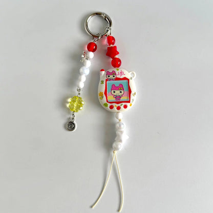 Tamagotchi Phone Strap - Y2K Retro Digital Pet Beaded Keychain Charm for Girls