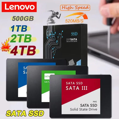 Lenovo SATA Internal SSD High Speed Solid State Drive – 500GB / 1TB / 2TB / 4TB Laptop & Notebook Storage Upgrade SSD