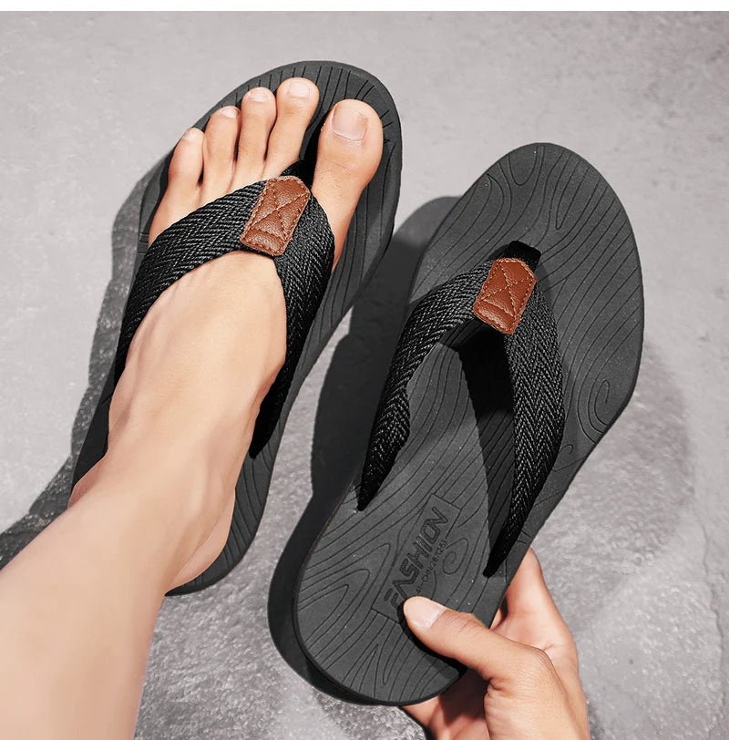 High Quality Men's Flip Flops – Fashion Summer Beach Slippers, Breathable & Thick Sole Casual Outdoor Sandals