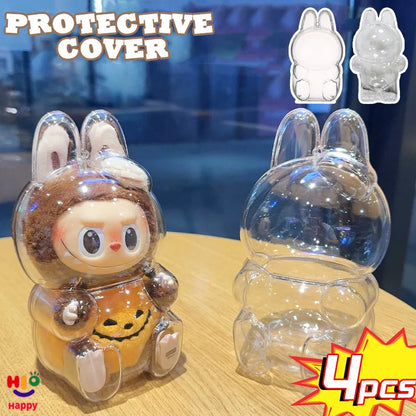 Labubu Blind Box Protective Cover — Thickened Transparent Dust Bag for Pendant Dolls, Vinyl Doll Storage (1-4PCS)