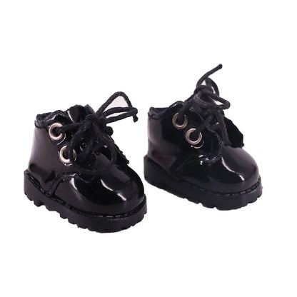 3.8cm Doll Shoes for 17cm Labubu Doll — Solid Color Lace-Up Canvas PU Shoes, Doll Clothing Accessories & Girl’s Toy Gift