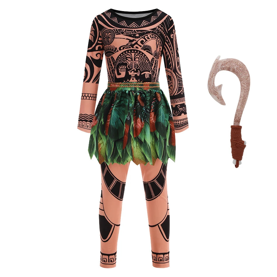 Disney Moana Princess Dress - Girls Vaiana Ocean Adventure Halloween Cosplay Costume