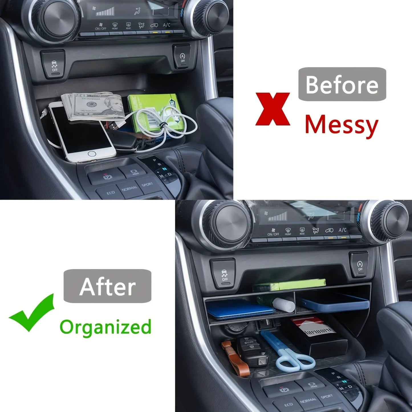 Toyota RAV4 Center Console Organizer - Storage Tray Insert for 2019-2023 Models