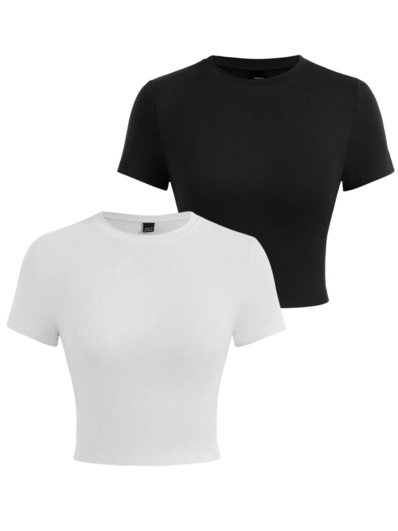 Y2K Women’s Solid Cotton Crop Top – Short Sleeve, High-Elastic O-Neck T-Shirt for Summer Streetwear & Sporty Fashion