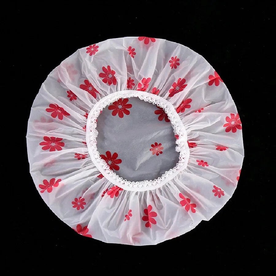 5PCS Waterproof Shower Caps – Women's Anti-Oil, Smoke, Hair Care, Dry Hair Cap for Household Bathing