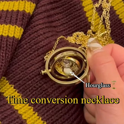 Harry Potter Time-Turner Hourglass Necklace - 360° Rotatable Cosplay Pendant and Unique Mother’s Day Gift