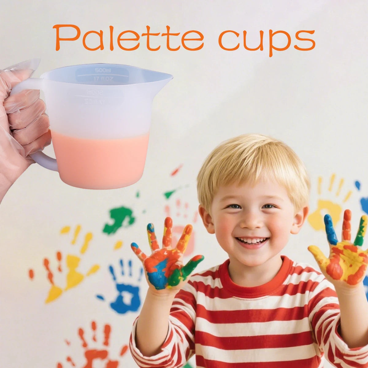 500ml Silicone Mixing Cup with Handle & Scale – Reusable DIY Epoxy Resin & Pigment Measuring Tool, Easy Clean Soft Pour Cup