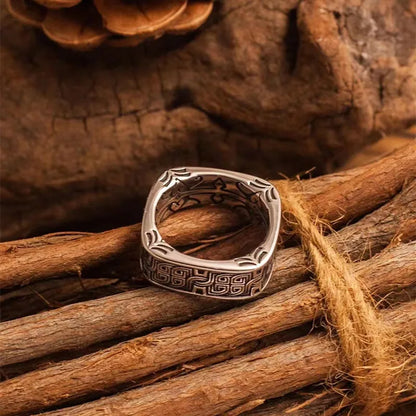 Irish Celtic Knot Square Ring – Vintage Men's Punk Hip Hop Fashion Jewelry Gift
