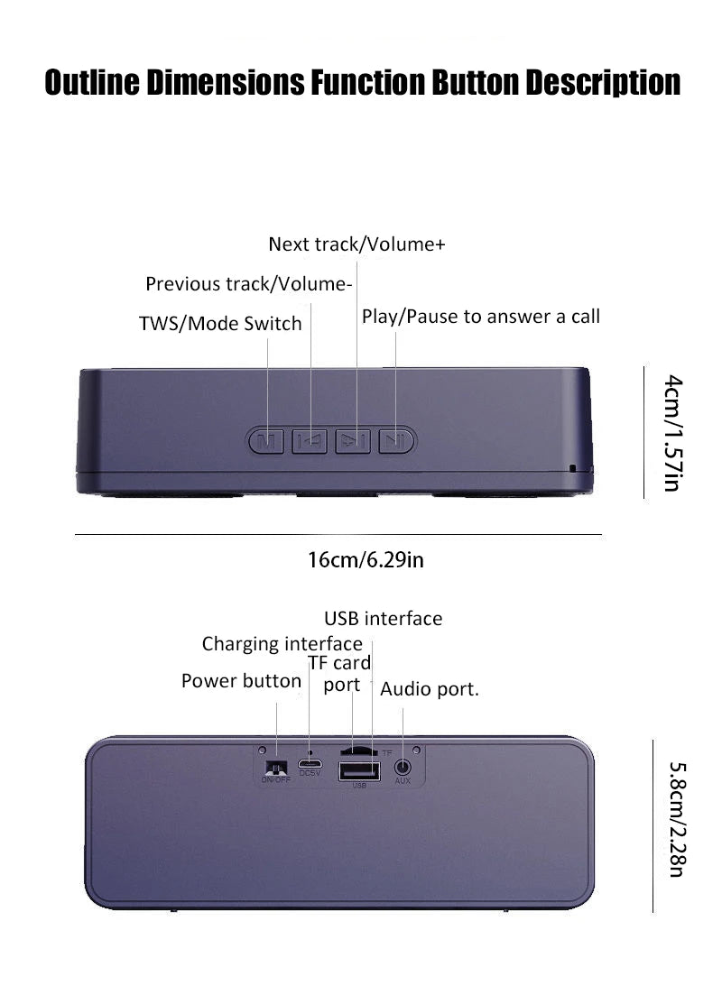 S18 Wireless Bluetooth Smart Speaker — Portable Subwoofer for Mobile, Computer, Outdoor Audio & Radio