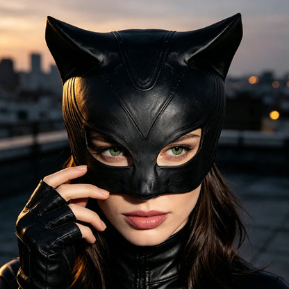 Realistic Cat Costume Mask - Soft Latex Cosplay & Carnival Party Prop